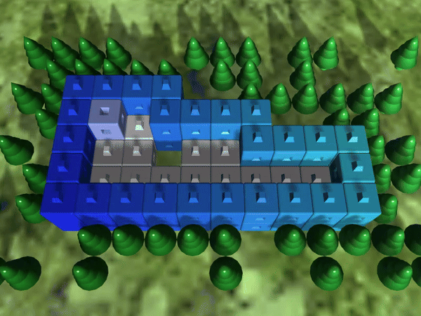 Screenshot of the small HelloGame demo in action