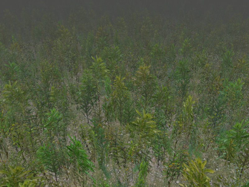 Large field of repeated meshes drawn with a single draw call
