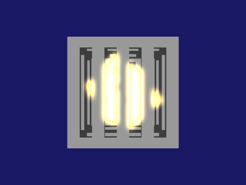 Rendered scene with a screen-space post-processing effect applied
